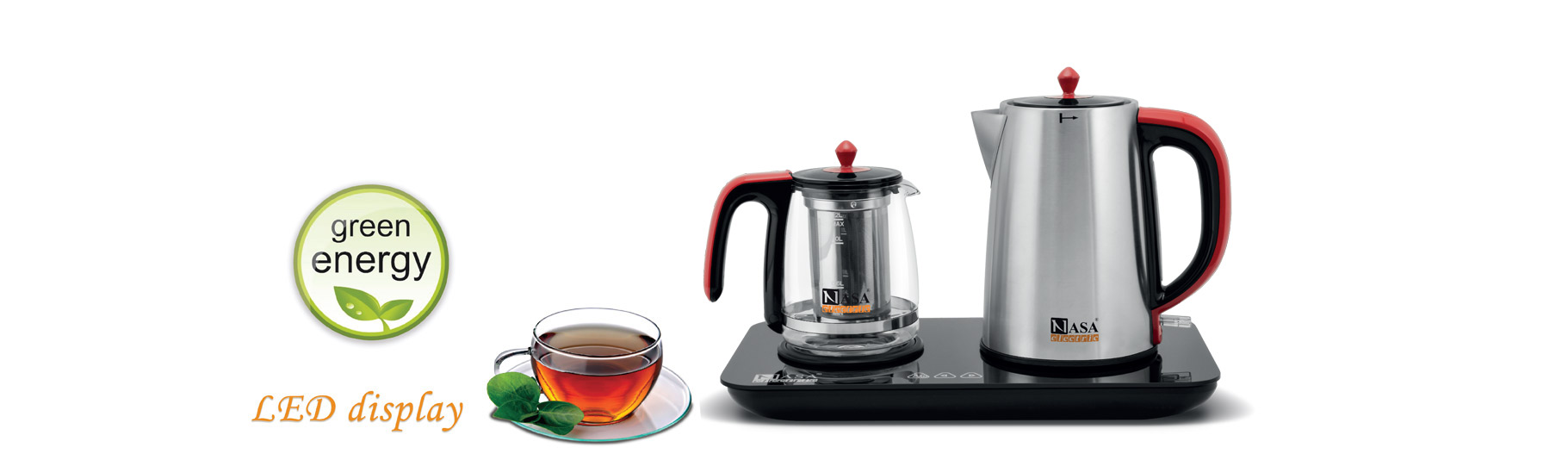 چای ساز صفحه ای لمسی 1750 وات ناساالکتریک NS-514 رنگ مشکی
