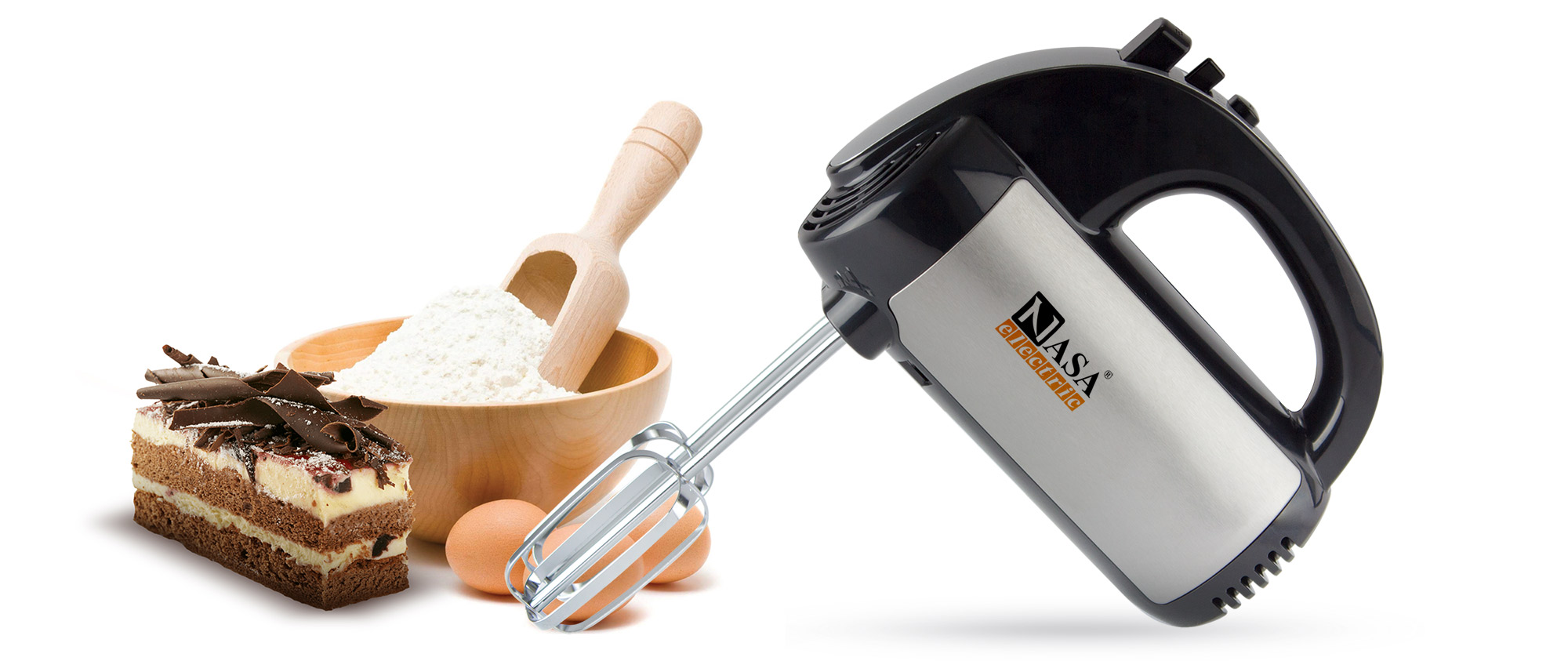 همزن دستی 400 وات ناساالکتریک NS-932B رنگ نقره ای همزن دستی 400 وات ناساالکتریک NS-932B رنگ نقره ای