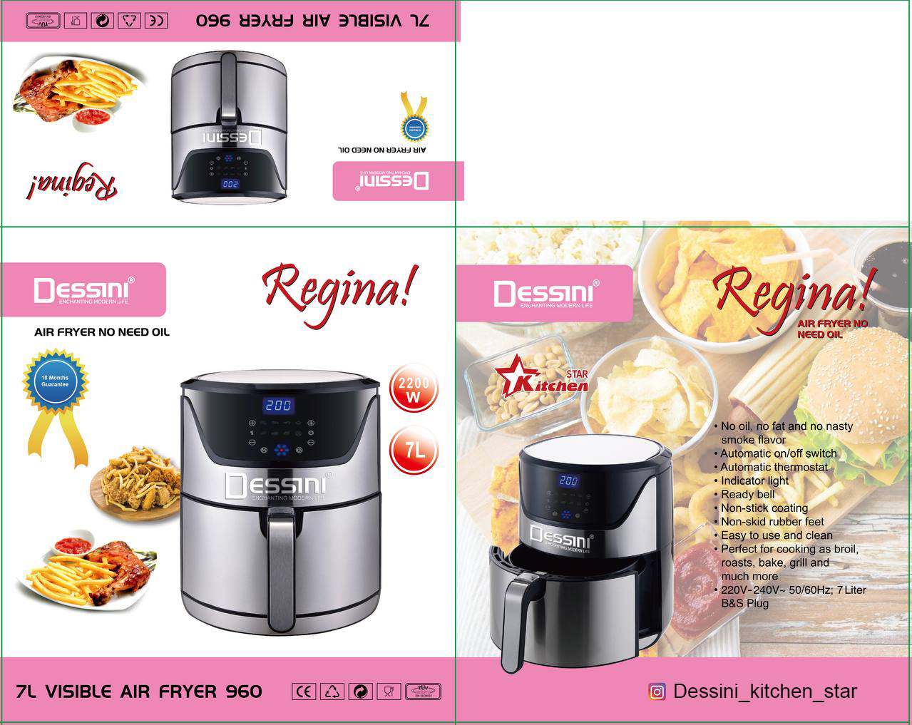 سرخ کن 7 لیتری بدون روغن دسینی 960 سرخ کن 7 لیتری بدون روغن دسینی 960