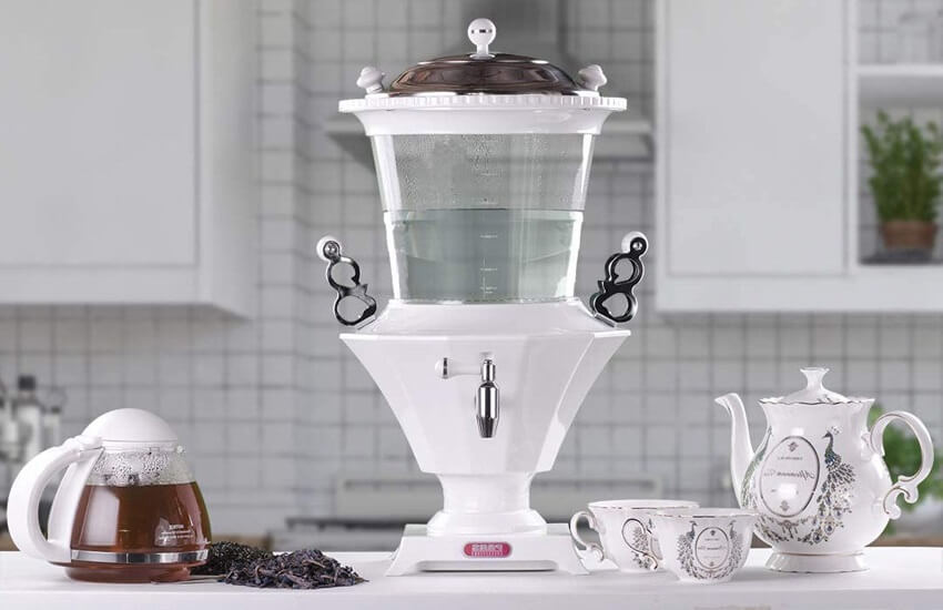 سماور برقی شیشه ای رومانتیک هوم SAM32W سفید