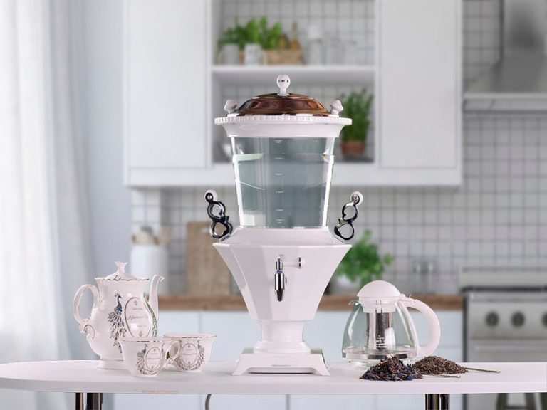 سماور برقی شیشه ای رومانتیک هوم SAM32W سفید