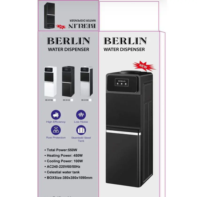 آبسردکن برلین 550 وات BE-109 یخچال‌ دار 3 شیر پنل لمسی