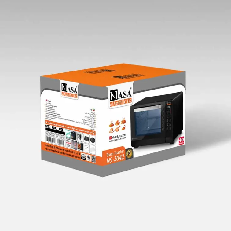 آون توستر 2100 وات 40 لیتر ناساالکتریک NS-2042 رنگ مشکی و نقره ای