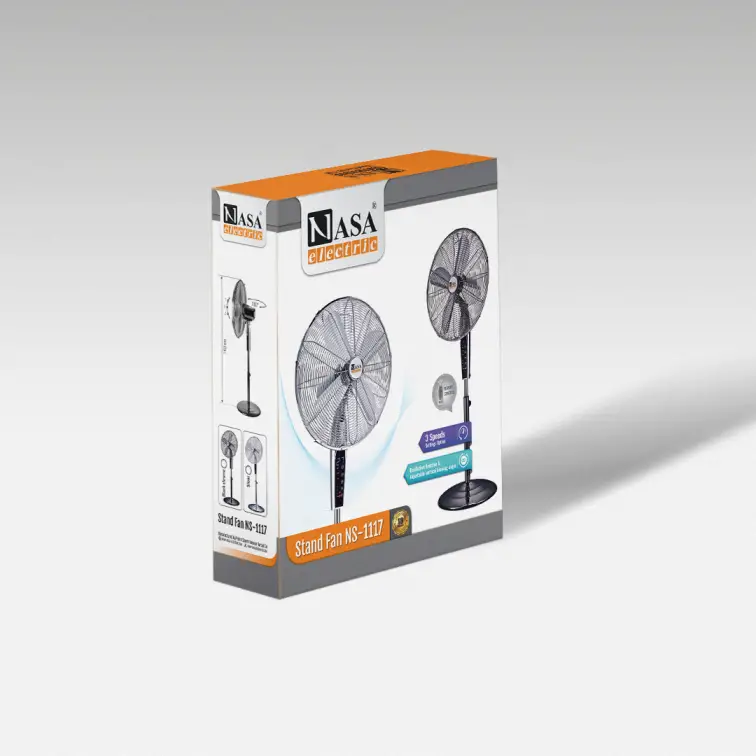 پنکه ایستاده 70 وات 4 پره ناساالکتریک NS-1117 رنگ نوک مدادی و نقره‌ای