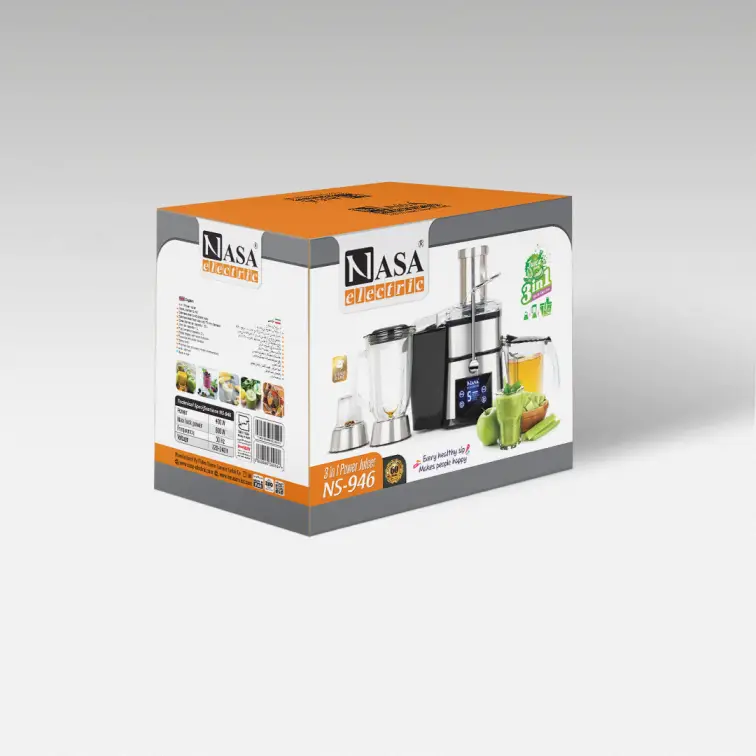 آبمیوه گیری سه کاره 800 وات ناساالکتریک NS-946 رنگ نقره ای