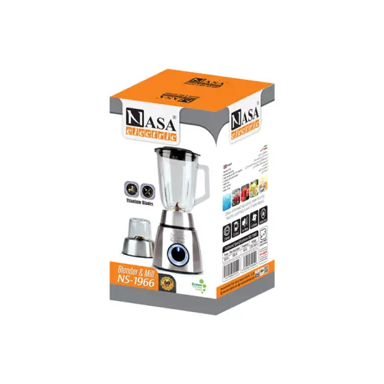 مخلوط کن و آسیاب 800 وات ناساالکتریک NS-1966 رنگ نقره ای