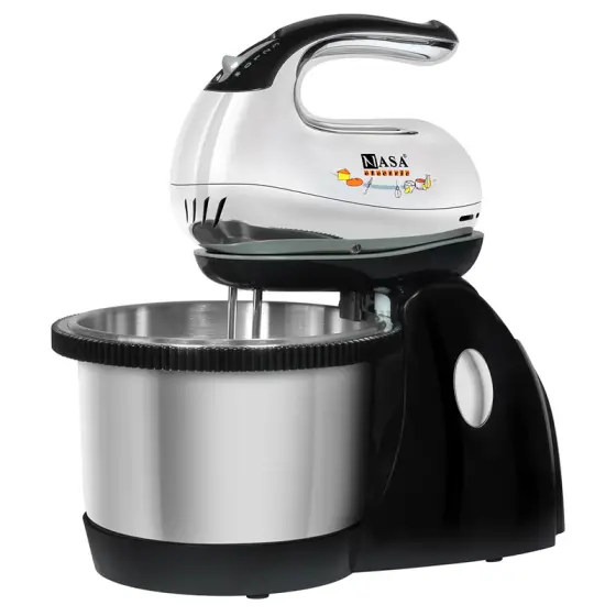 همزن کاسه دار چرخشی 350 وات ناساالکتریک NS-919 رنگ نقره ای