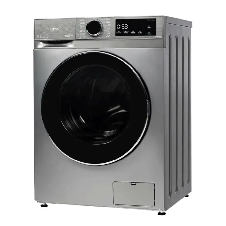 ماشین لباسشویی یونیوا 10 کیلو سری میلان UN-10DSBL MILAN رنگ سیلور و سفید