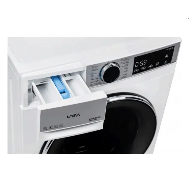 ماشین لباسشویی یونیوا 10 کیلو سری میلان UN-10DSBL MILAN رنگ سیلور و سفید