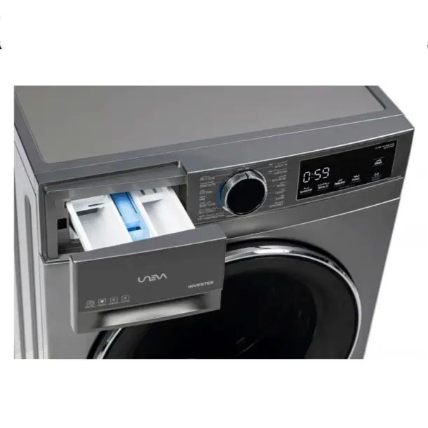 ماشین لباسشویی یونیوا 12 کیلویی سری میلان UN-12DSBL MILAN رنگ سفید و سیلور