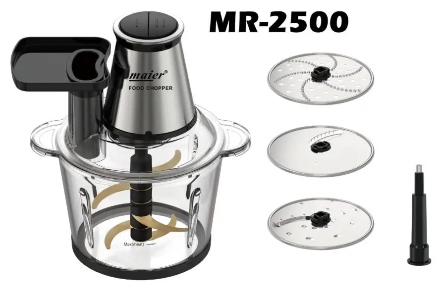 خردکن و سالاد ساز برقی 600 وات 4 تیغه مایر MR-2500