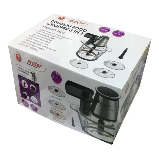 خردکن و سالاد ساز برقی 600 وات 4 تیغه مایر MR-2500