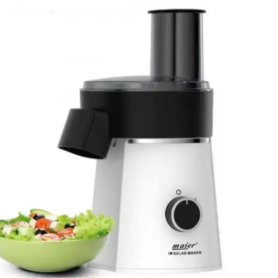 سالاد ساز و رنده برقی 800 وات 6 تیغه استیل مایر MR-1488 رنگ سفید و مشکی