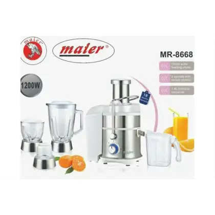 آبمیوه گیری 4 کاره 1200 وات مایر MR-8668 رنگ مشکی و سفید
