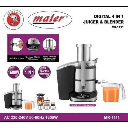 آبمیوه گیری 4 کاره 1600 وات مایر MR-1111