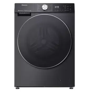 ماشین لباسشویی 128 کیلویی درب از جلو هایسنس WD5S1245B رنگ سفید و مشکی ساخت 2025