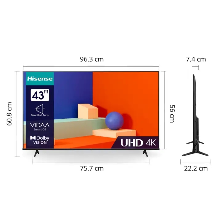 تلویزیون 43 اینچ 4K هایسنس 2023 مدل 43A62KS