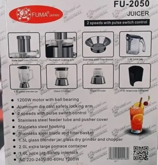 آبمیوه گیری 4 کاره 1200 وات فوما 2050 ساخت ژاپن