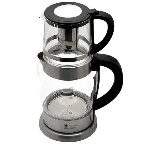 چای ساز روی هم فوما 2200 وات شیشه ای FU-2078