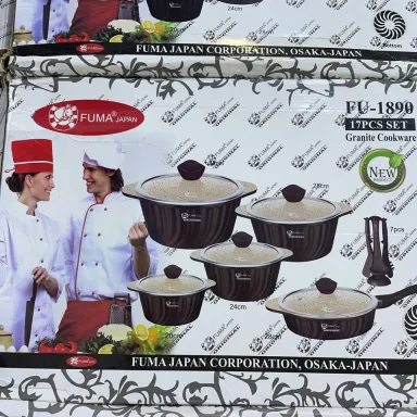 سرویس قابلمه 17 پارچه خاکستری فوما FU-1890