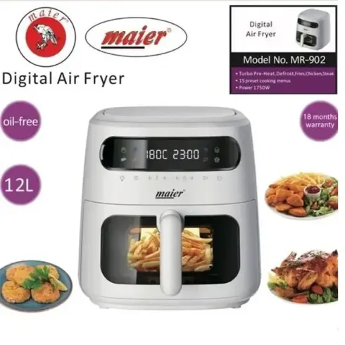 سرخ کن 12 لیتری مایر MR-902 رنگ سفید و مشکی
