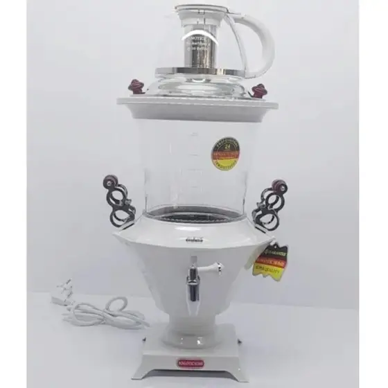 سماور برقی شیشه ای رومانتیک هوم SAM32W سفید