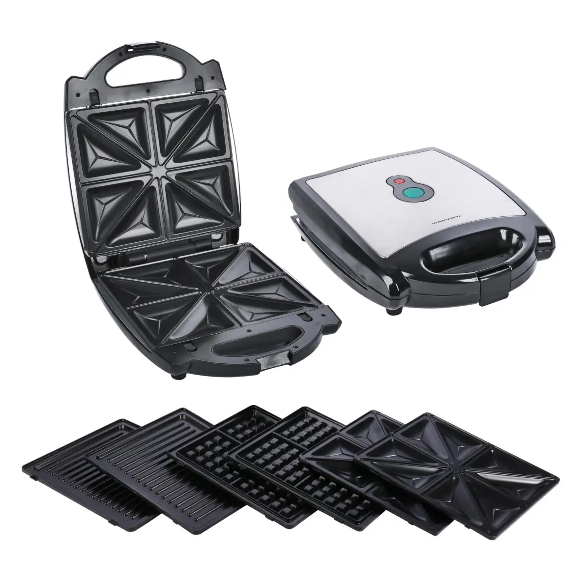 ساندویچ ساز 1400 وات 3 کاره رومانتیک هوم HS710 رنگ سفید و مشکی